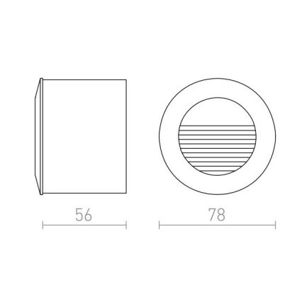 RED - Design Rendl - R12030 - LED Venkovní vestavené svítidlo MARCO LED/3W/230V IP54