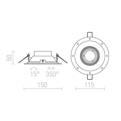 RED - Design Rendl - R12046 - Podhledové svítidlo IPSO 1xGU10/50W/230V