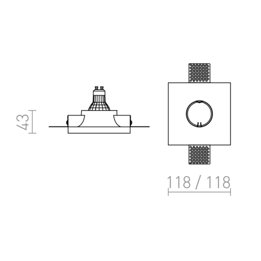 RED - Design Rendl - R12358 - Podhledové svítidlo DINGO 1xGU10/35W/230V