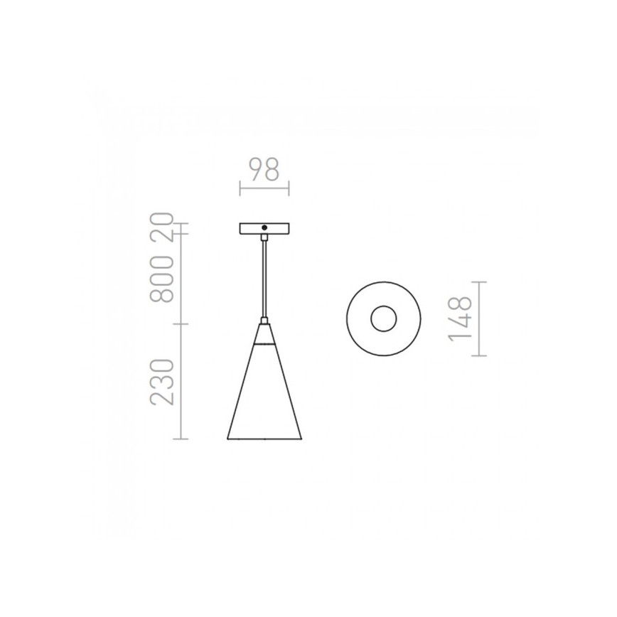 RED - Design Rendl - R12380 - Lustr na lanku HEIDI 1xE27/28W/230V beton/dřevo