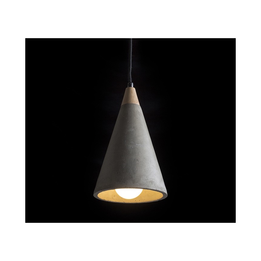 RED - Design Rendl - R12380 - Lustr na lanku HEIDI 1xE27/28W/230V beton/dřevo