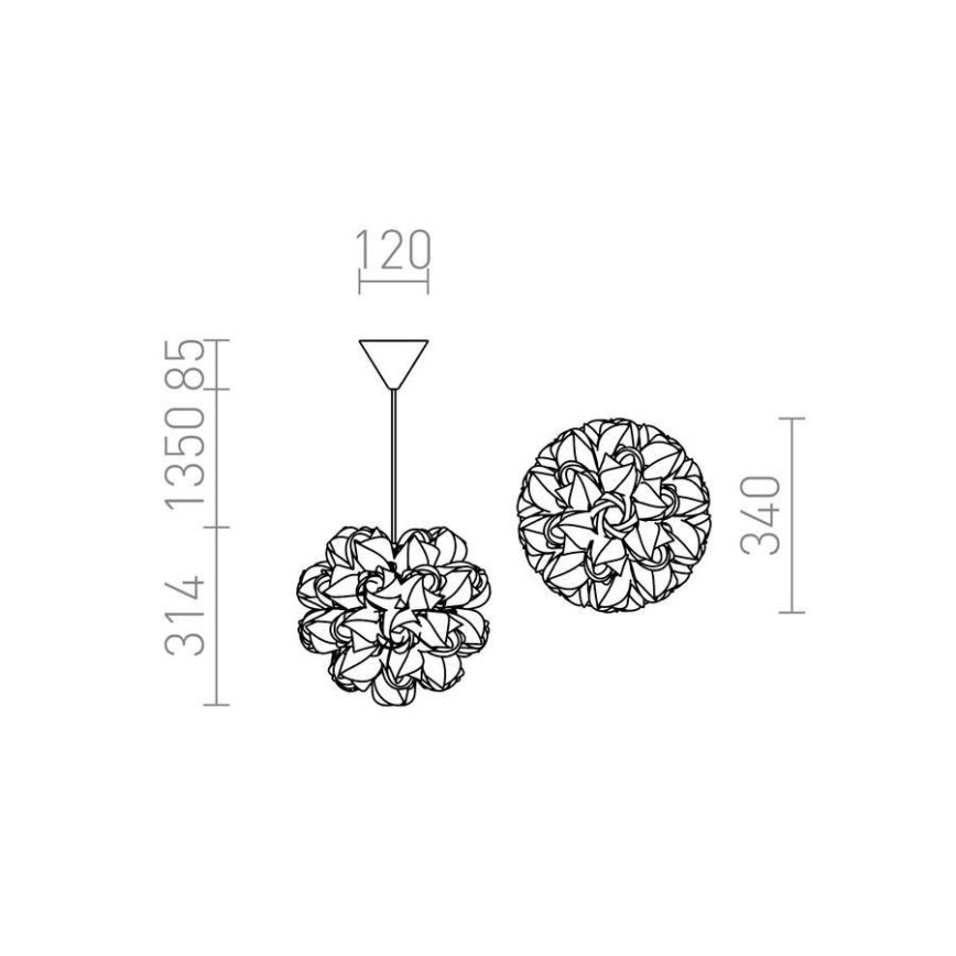 RED - Design Rendl - R12384 - Lustr na lanku COCO 1xE27/28W/230V