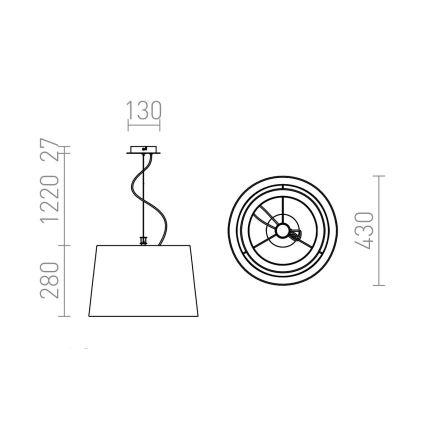 RED - Design Rendl - R12483 - Lustr na lanku ESPLANADE 1xE27/42W/230V