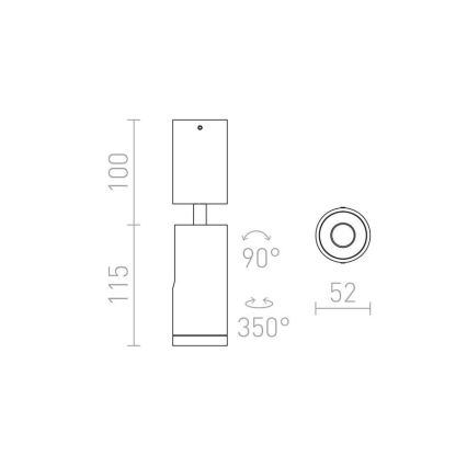 RED - Design Rendl - R12497 - LED Bodové svítidlo BOGARD LED/5W/230V černá