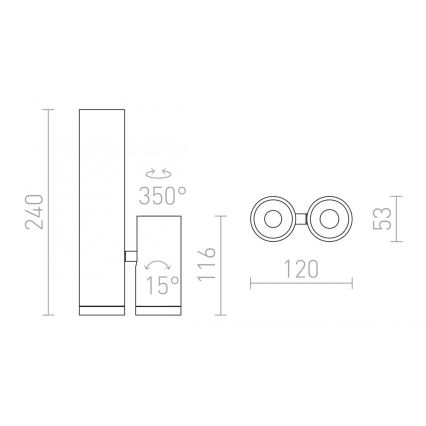 RED - Design Rendl - R12499 - LED Bodové svítidlo BOGARD 2xLED/5W/230V