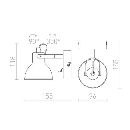 RED - Design Rendl - R12508 - Nástěnné bodové svítidlo ROSITA 1xGU10/9W/230V