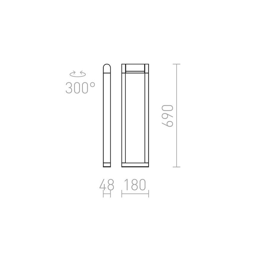 RED - Design Rendl - R12624 - LED Venkovní lampa AQUE LED/8W/230V IP54 černá
