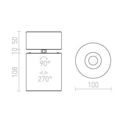 RED - Design Rendl - R12840 - LED Bodové svítidlo CONDU LED/20W/230V černá