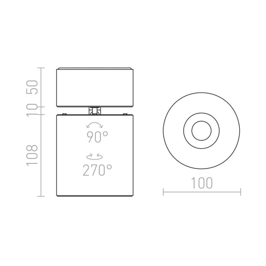 RED - Design Rendl - R12840 - LED Bodové svítidlo CONDU LED/20W/230V černá