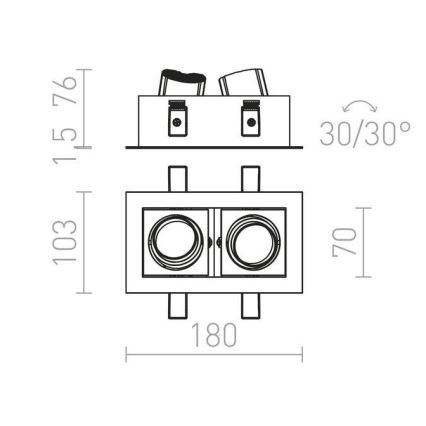 RED - Design Rendl - R12857 - LED Podhledové svítidlo BONDY 2xLED/7W/230V