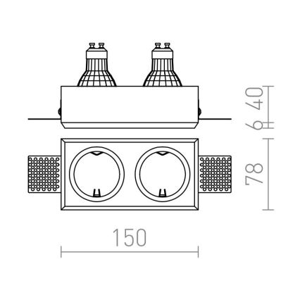 RED - Design Rendl - R12900 - Podhledové svítidlo QUO 2xGU10/35W/230V