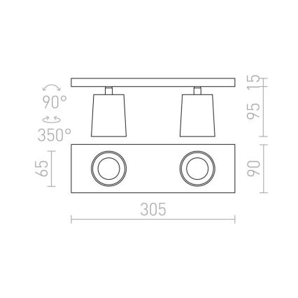 RED - Design Rendl - R12915 - Bodové svítidlo KENNY 2xGU10/35W/230V