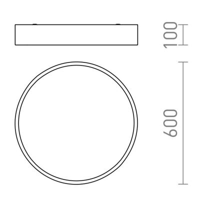 RED - Design Rendl - R13333 - LED Stropní svítidlo MEZZO LED/60W/230V černá