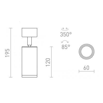 RED - Design Rendl - R13363 - Bodové svítidlo BELENOS 1xGU10/9W/230V