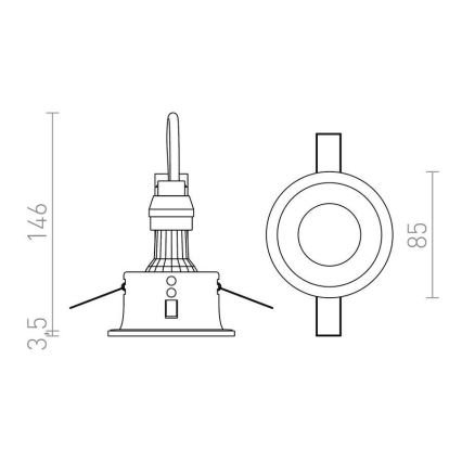 RED - R12749 - Koupelnové podhledové svítidlo BERMUDA 1xGU10/35W/230V IP65