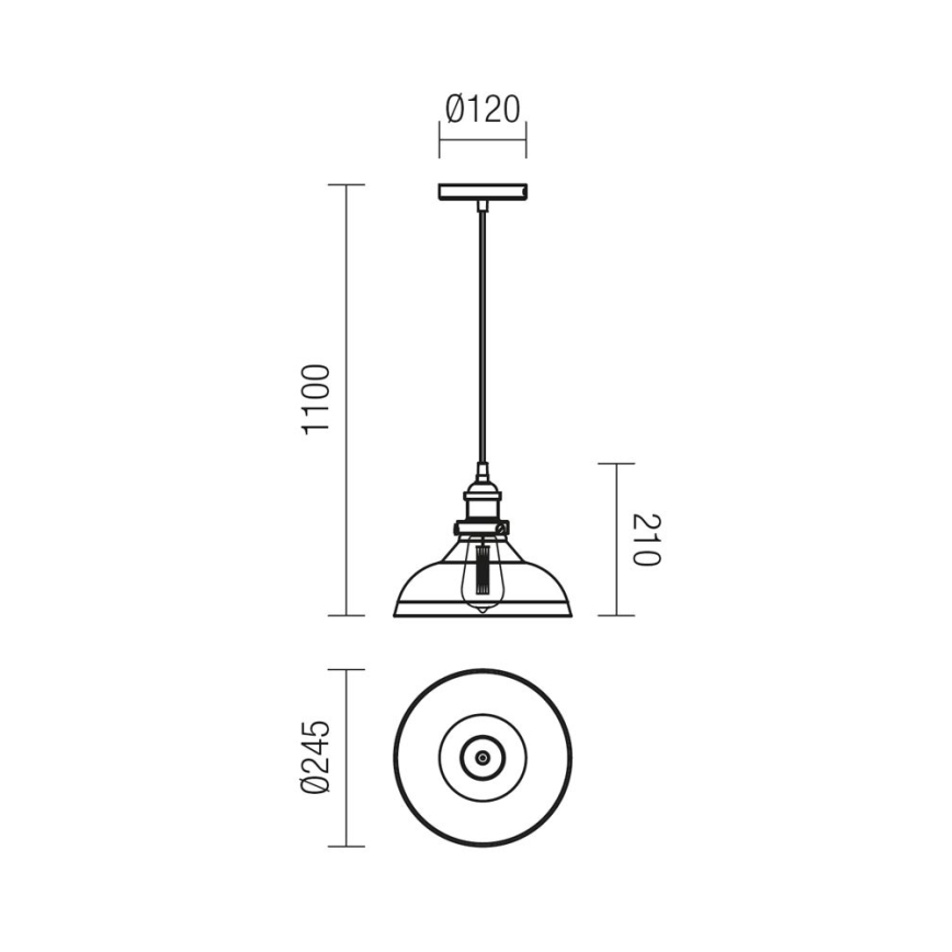 Redo 01-1002 - Lustr na lanku SAVILLE 1xE27/42W/230V