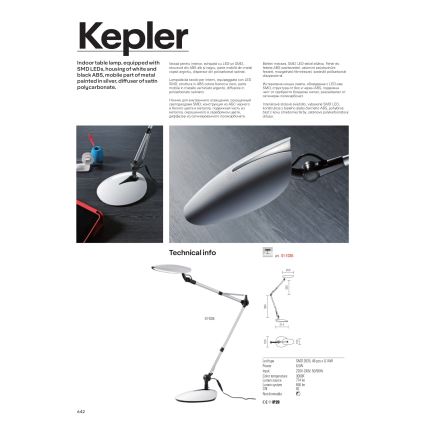 Redo 01-1036 - LED Stolní lampa KEPLER LED/6,5W/230V bílá