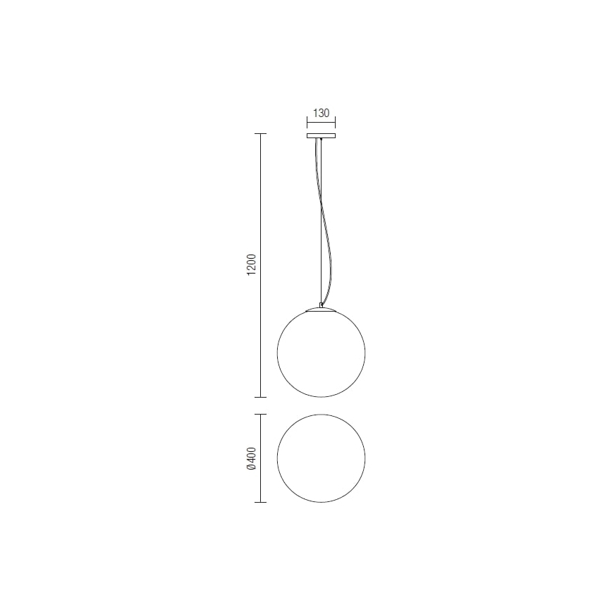Redo 01-1066 - Lustr na lanku OLA 2xE27/42W/230V pr. 40 cm