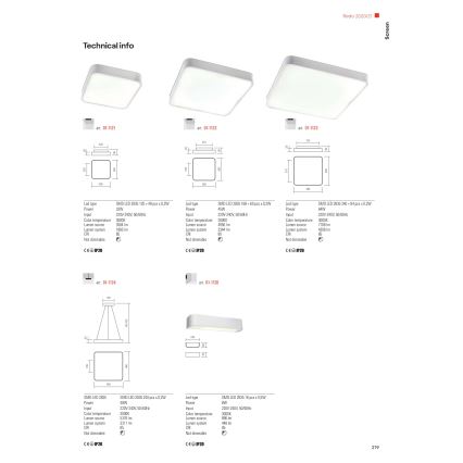 Redo 01-1124 - LED Lustr na lanku SCREEN LED/48W/230V 3000K