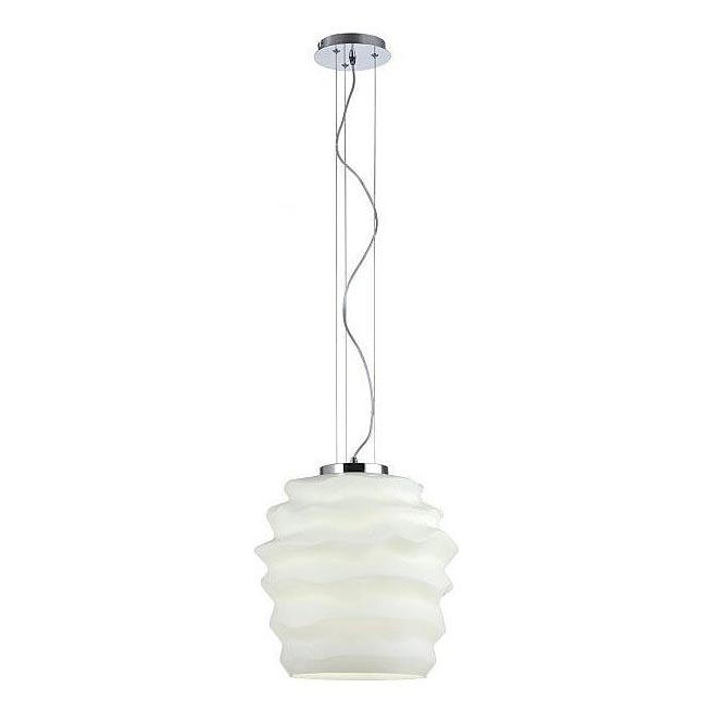 Redo 01-1141 - Lustr na lanku MAGMA 1xE27/42W/230V pr. 30 cm lesklý chrom/bílá