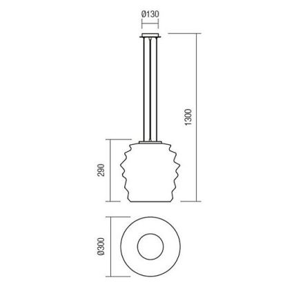 Redo 01-1141 - Lustr na lanku MAGMA 1xE27/42W/230V pr. 30 cm lesklý chrom/bílá