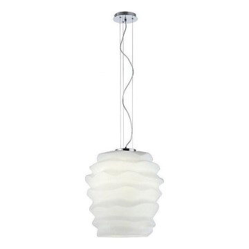 Redo 01-1142 - Lustr na lanku MAGMA 1xE27/42W/230V pr. 38 cm lesklý chrom/bílá