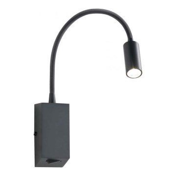 Redo 01-1194 - LED Flexibilní lampička HELLO LED/3W/230V černá