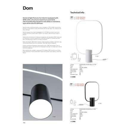 Redo 01-1227 - LED Stmívatelná stolní lampa DOM LED/21W/230V černá