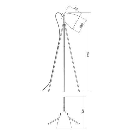 Redo 01-1276 - Stojací lampa ARNE 1xE27/42W/230V černá