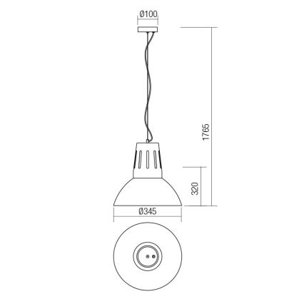 Redo 01-1282 - Lustr na lanku PEEP 1xE27/42W/230V pr. 34,5 cm bílá