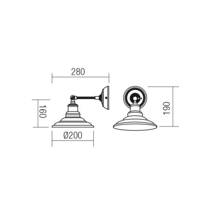 Redo 01-1289 - Nástěnné svítidlo SPINNER 1xE27/42W/230V