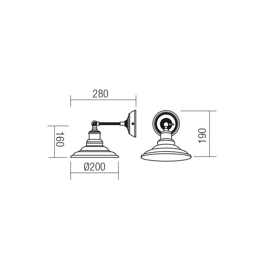 Redo 01-1289 - Nástěnné svítidlo SPINNER 1xE27/42W/230V