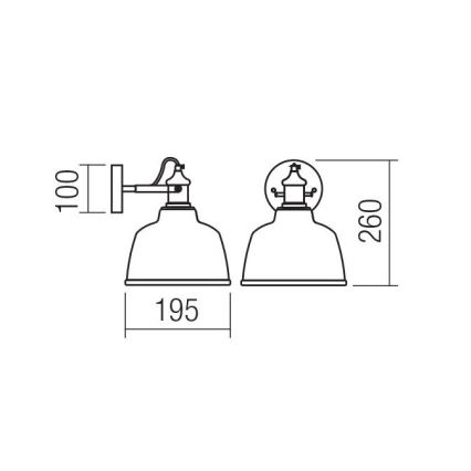 Redo 01-1382 - Nástěnné svítidlo LARRY 1xE27/42W/230V