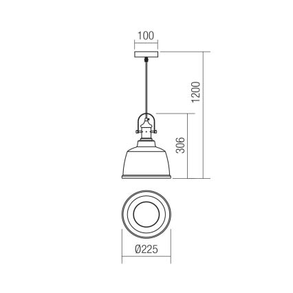 Redo 01-1384 - Lustr na lanku LARRY 1xE27/42W/230V