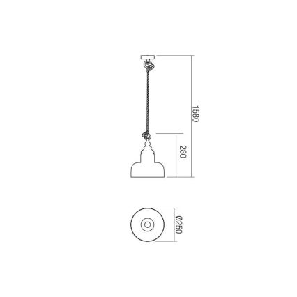 Redo 01-1400 - Lustr na lanku KASHI 1xE27/42W/230V