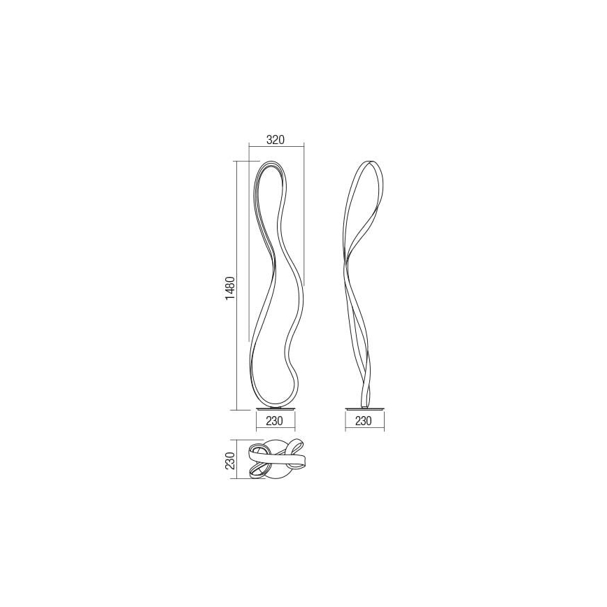 Redo 01-1417 - LED Stmívatelná stojací lampa NUBO 1xLED/35W/230V