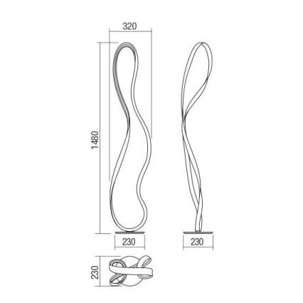 Redo 01-1417 - LED Stmívatelná stojací lampa NUBO LED/35W/230V bílá