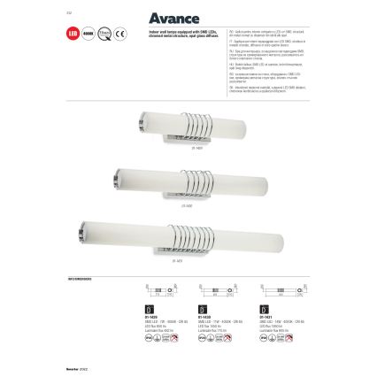 Redo 01-1431 - LED Nástěnné svítidlo AVANCE LED/14W/230V 63 cm bílá