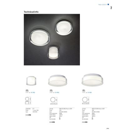 Redo 01-1454 - LED Koupelnové stropní svítidlo NAJI LED/18W/230V pr. 35 cm IP44