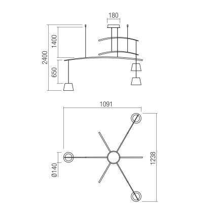 Redo 01-1524 - LED Lustr na lanku LOLLI 3xLED/6W/230V bílá