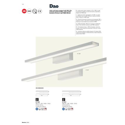 Redo 01-1527 - LED Koupelnové osvětlení zrcadla DAO 1xLED/36W/230V IP44