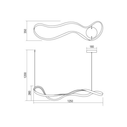 Redo 01-1531 - LED Lustr na lanku NUBO LED/43W/230V bílá