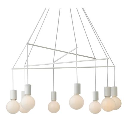 Redo 01-1564 - Lustr na lanku MIKADO 8xE27/42W/230V pr. 82 cm bílá