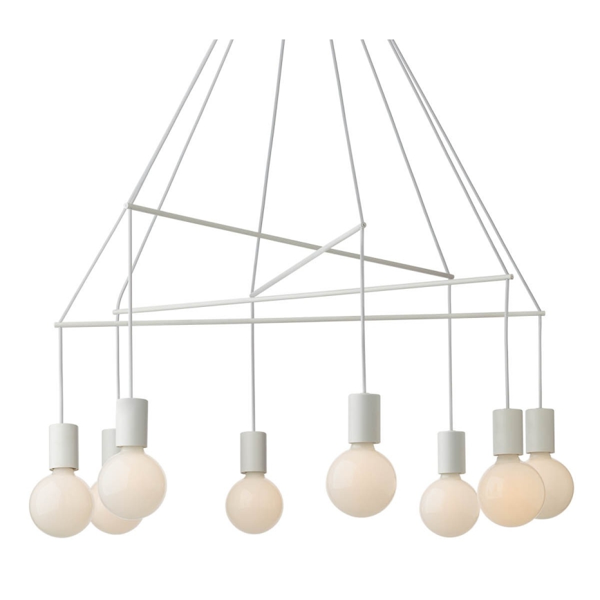 Redo 01-1564 - Lustr na lanku MIKADO 8xE27/42W/230V pr. 82 cm bílá