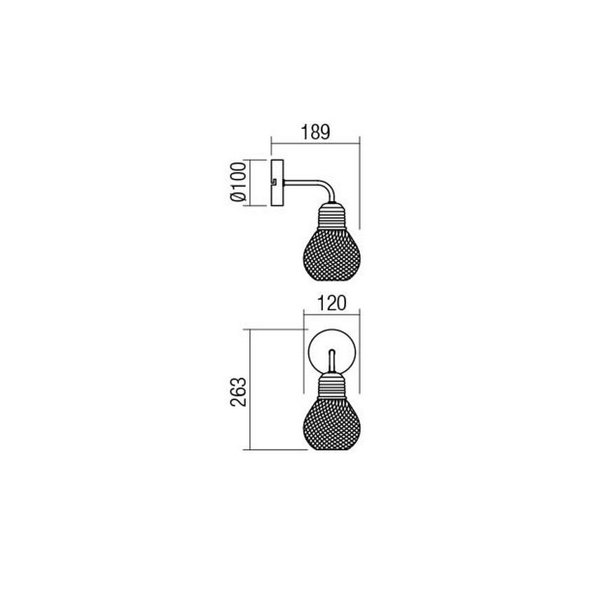 Redo 01-1575 - Nástěnné svítidlo EDISON 1xE27/42W/230V