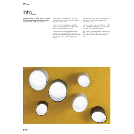 Redo 01-1628 - LED Bodové svítidlo UTO LED/12W/230V pr. 12 cm černá