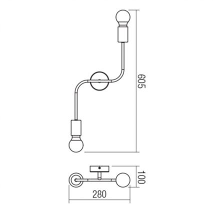 Redo 01-1668 - Stropní svítidlo YAK 2xE27/42W/230V