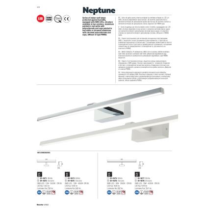 Redo 01-1678 - LED Koupelnové osvětlení zrcadla NEPTUNE LED/18W/230V 89,5 cm IP44 lesklý chrom