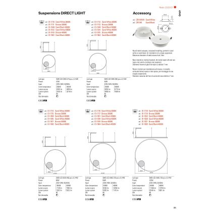 Redo 01-1712 - LED Lustr na lanku ORBIT LED/55W/230V