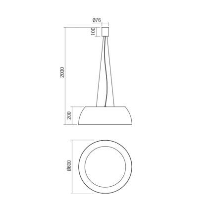 Redo 01-1732 - LED Lustr na lanku BLAIR LED/55W/230V 3000K bílá